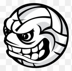 Volleyball With Angry Face Sticker Emoji,Angry Emoticon Black