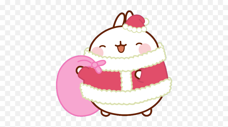 Santa Molang Sticker - Santa Molang Bunny Discover U0026 Share Emoji,Smiling Bunny Emoji