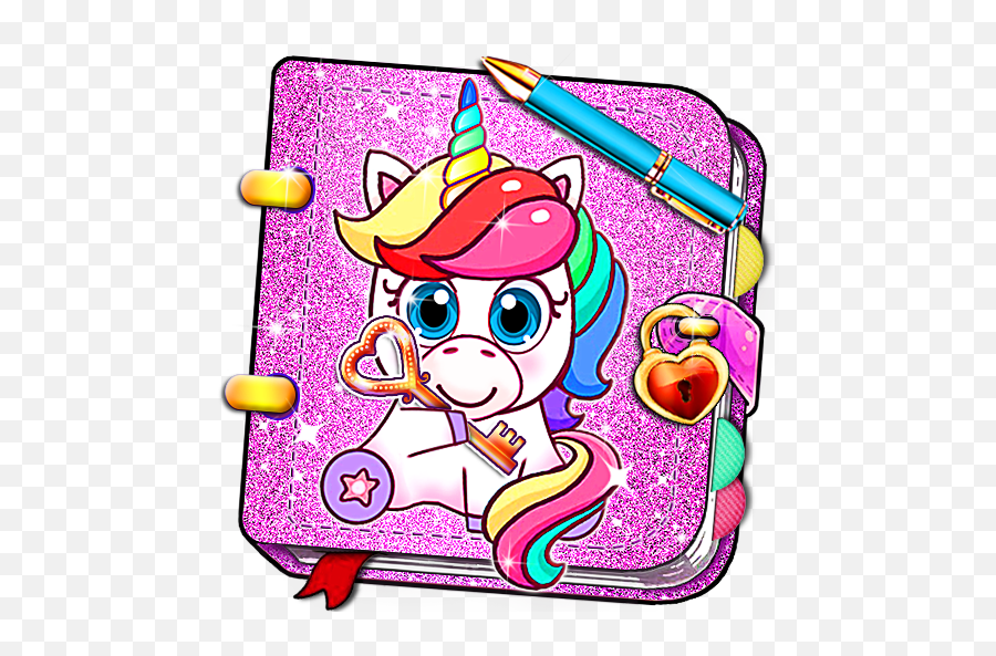 Download Unicorn Secret Diary With Lock - Fictional Character Emoji,Unicorn Emojis For Android