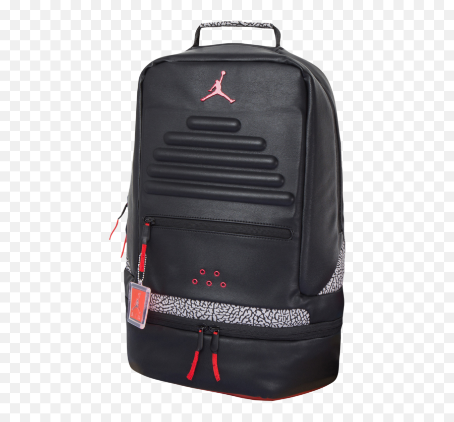 Nike Air Jordan Retro - Nike Air Jordan Retro 3 Iii Black Cement Grey Backpack Gray Red Emoji,Book Bag Emoji
