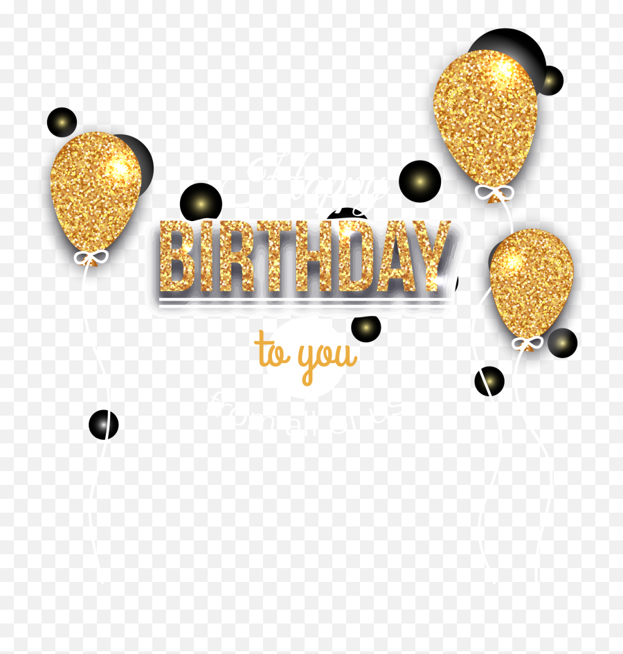 Download Golden Balloon Birthday Vector - Birthday Gold Balloons Png Emoji,Dancing Party Balloon Emoticons