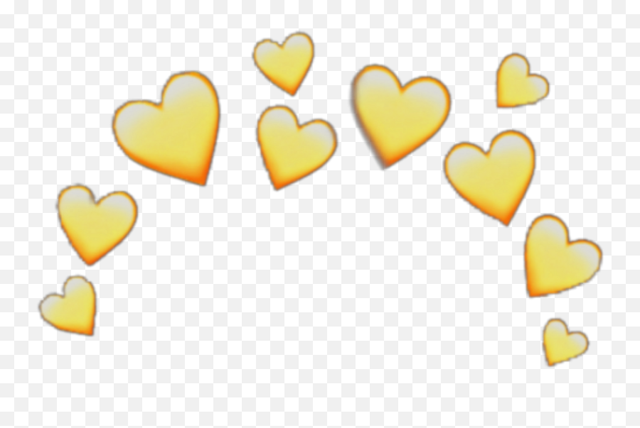 Yellow Heart Emoji Crown - Transparent Background Heart Yellow Heart Crown Png,Emoji With Crown