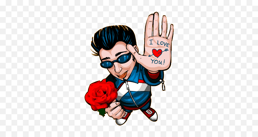Gif Amore - Giving Rose To Girl Gif Emoji,Bb Msn Emoticons