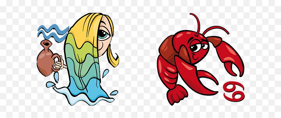Aquarius And Cancer Compatibility In - Crab Zodiac Emoji,Aqaurius Emotions