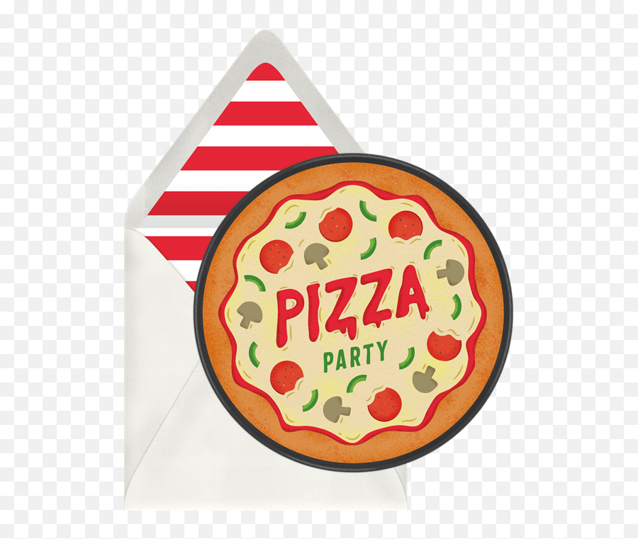 Pizza Party Invitations - Pizza Pajama Party Invitation Emoji,I Wish I Was Full Of Pizza Instead Of Emotions