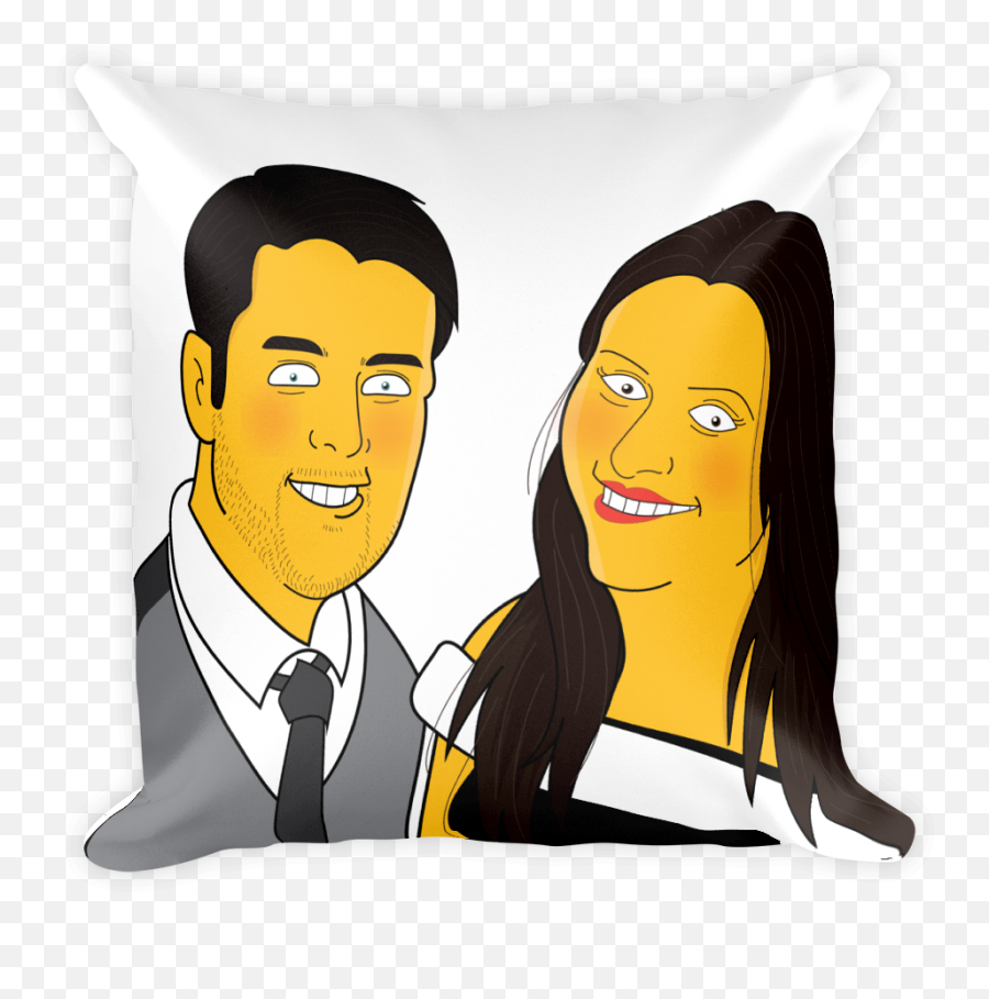 Personalized Caricature Pillow U2013 Yellow Cartoon Caricature - Happy Emoji,Emoticon Pillow Price