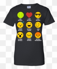 I Love Softball Emoji Emoticon Team Jersey Style Graphic Men,Emoticons Women