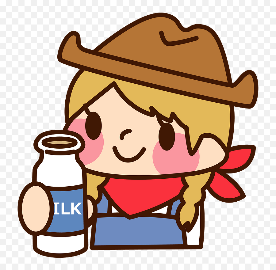 Sally Cowgirl Is Holding A Bottle Of Milk Clipart Free Emoji,Crying Cowboy Emoji