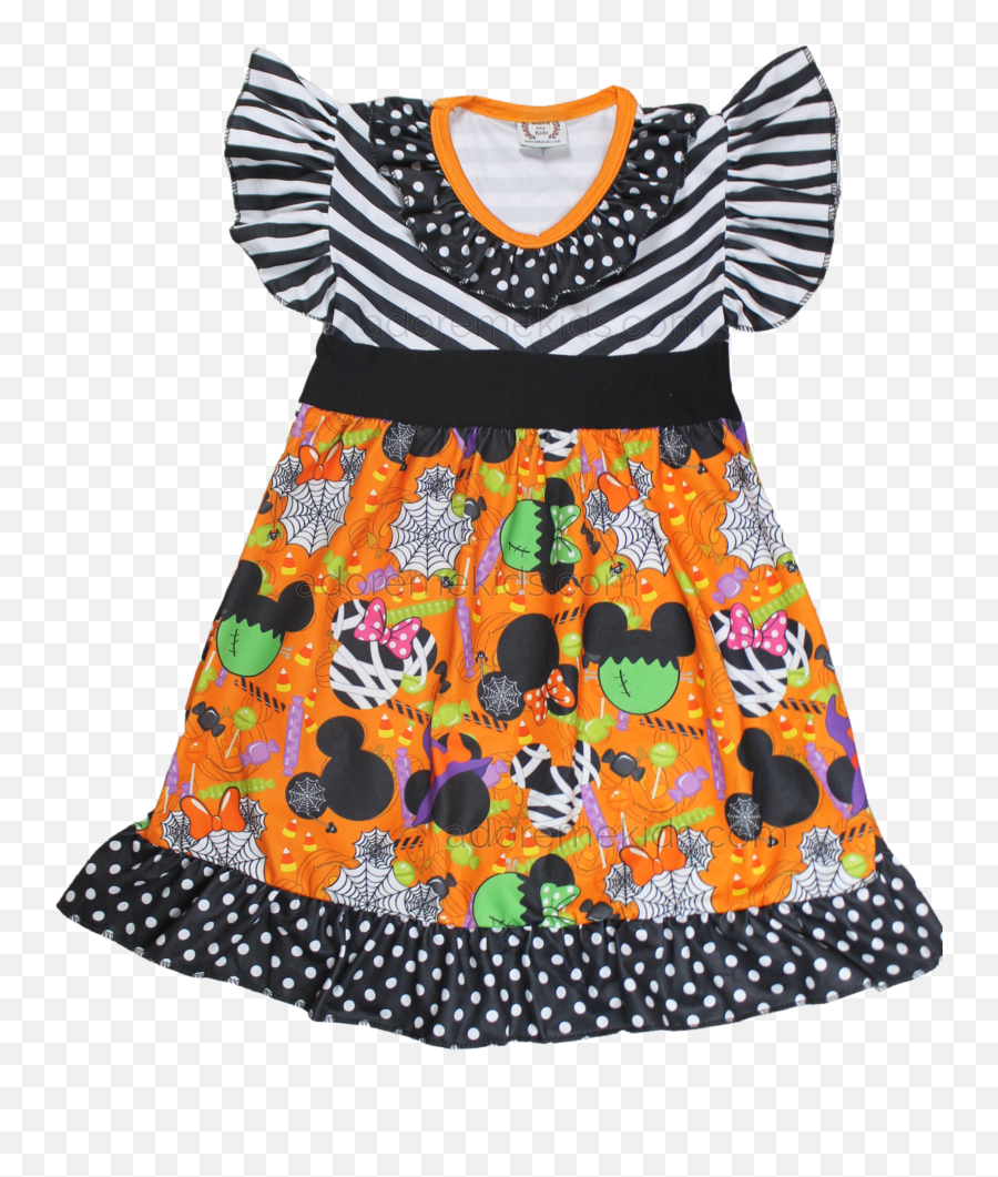 Minnie Mickey Disney Girls Halloween Dress - Pumpkin Short Sleeve Emoji,Emoji Halloween Costume For Sale