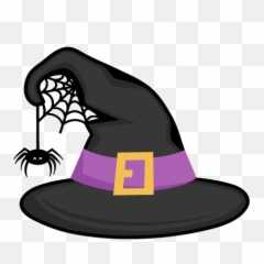 Hat Clipart Halloween Hat Halloween - Cartoon Transparent Background Witch Hat Emoji,Witches Hat Emoji