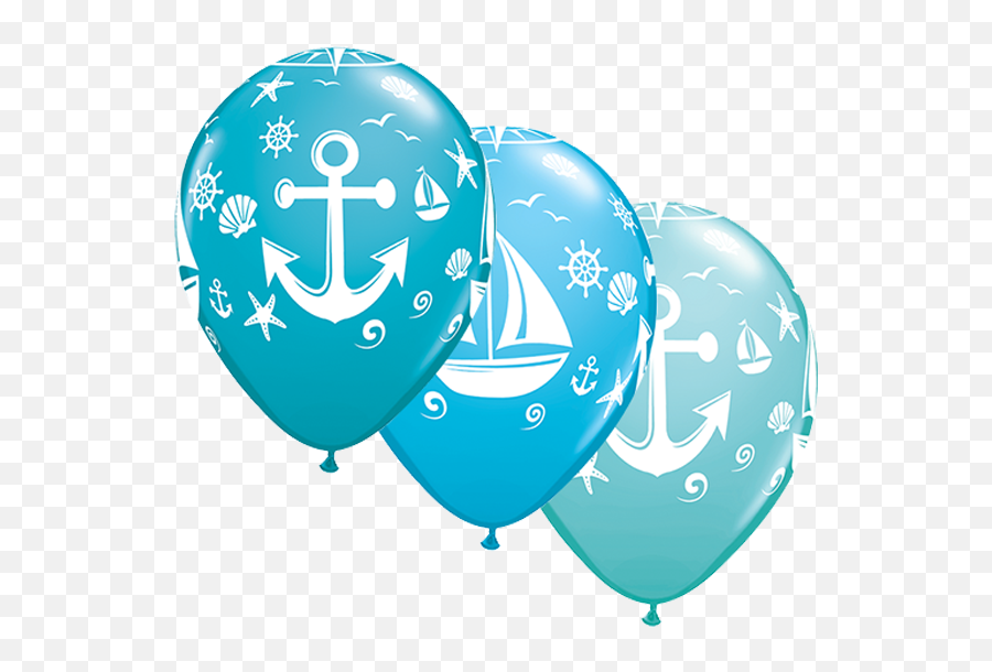 25 X Nautical Sailboat Anchor - Balloons For Disney Princess Birthday Emoji,Where Is The Anchor Emoji