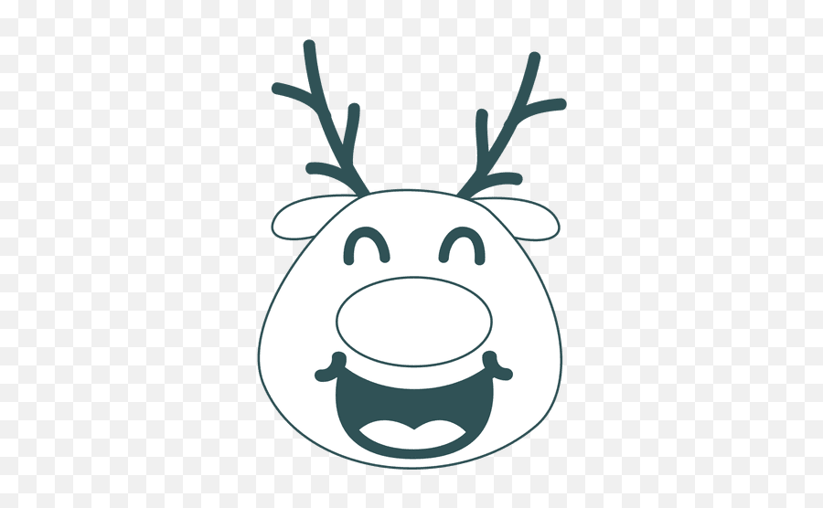 Laugh Reindeer Face Green Stroke - Do Not Enter Christmas Emoji,Emoticons Meaning Green Face
