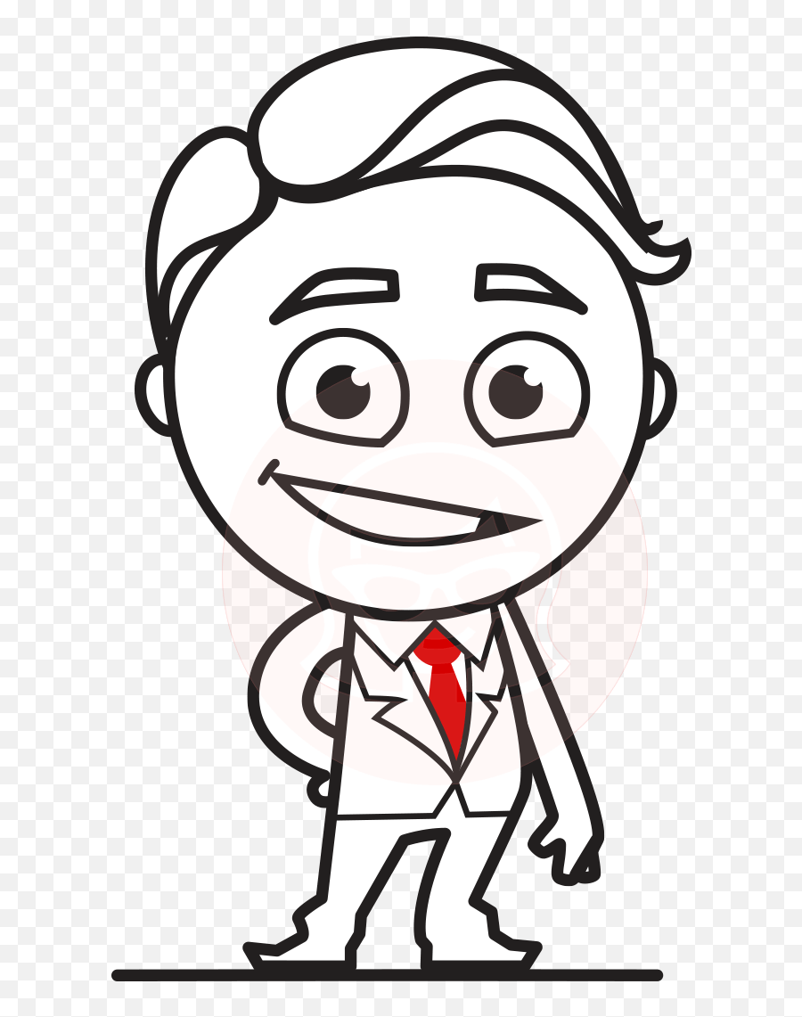 Outline Man In Suit Cartoon Vector Character Aka Ben The Banker Graphicmama - Outline Picture Of Cartoon Character Emoji,Vector Cartoon Faces Emotions