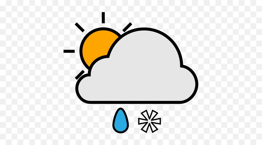 Sleet Day Weather Cloud Sun Rain Snow Free Icon Of Weather - Sol Y Lluvia Png Emoji,Interactive Fb Emoticons