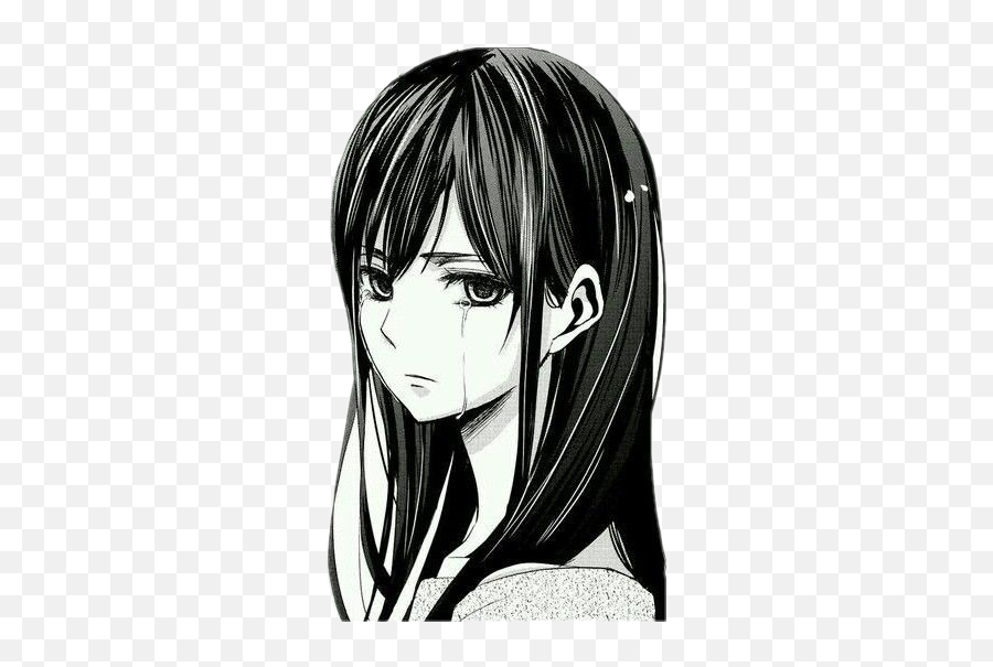 Anime girl sad smile