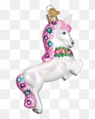 Old World Christmas Prancing Unicorn Glass Ornament Emoji,Uunicorn Emoji