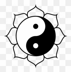 Yin Yang Lotus Symbol - Yin Yang Lotus Emoji,Yin Yang Emoji Black And White