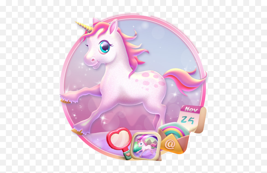Pink Unicorn Launcher Theme Live Hd - Unicorn Pink Hd Emoji,Unicorn Emoji Tinder