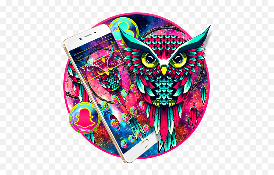 Moon Owl Colorful Galaxy Theme - Inci Sözlük Emoji,Owl Emoji For Iphone