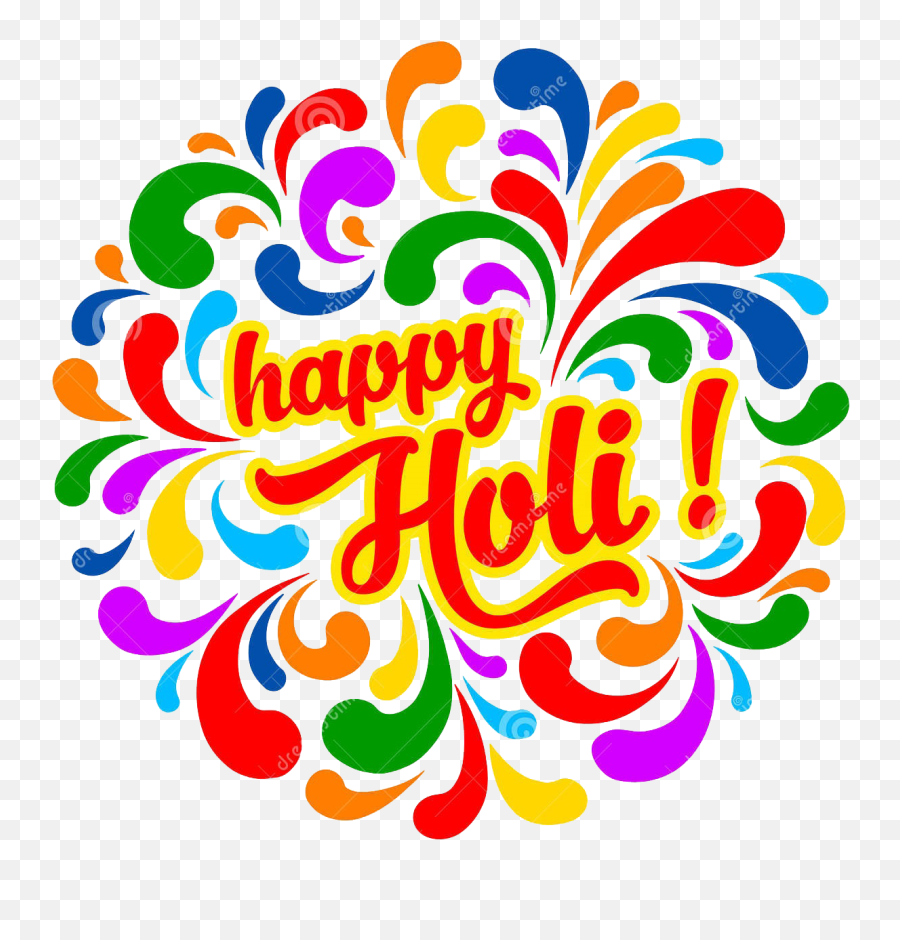 Happy Holi Colorful Festive Splash Indian - Holi Clip Art Emoji,Holi Emoji
