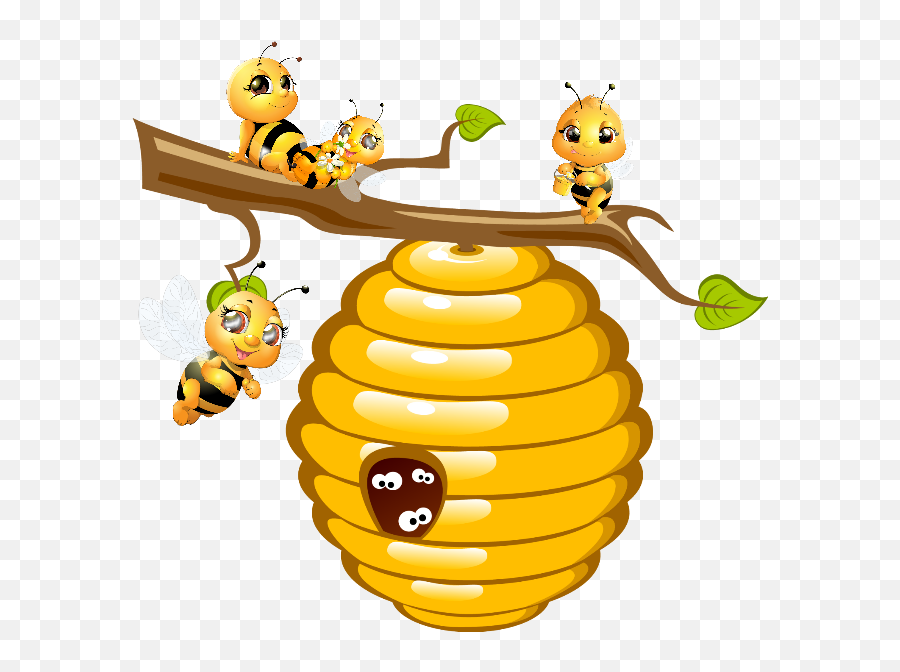 Bees Hive Honey Sticker - Bee Hive Cartoon Emoji,Hive Emoji