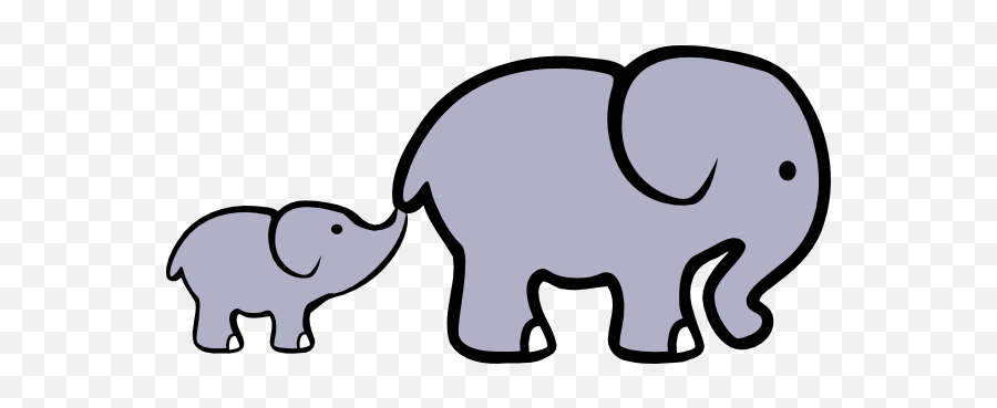 Clipart Elephant Mummy Clipart Elephant Mummy Transparent - Elephant Outline With Baby Emoji,Baby Elephant Emoji