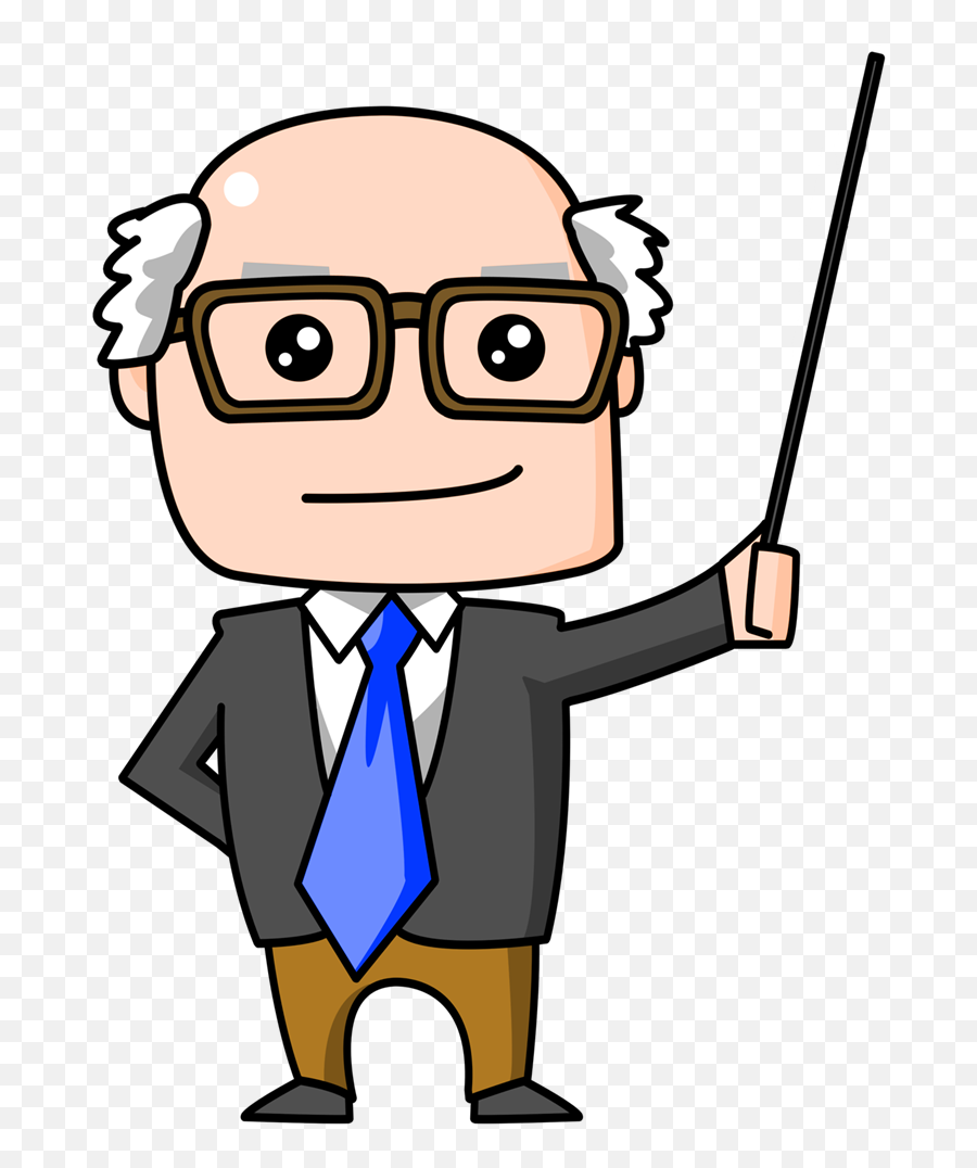 Teacher Clipart Transparent Background - Old Man Teacher Cartoon Emoji,Teacher Emoji