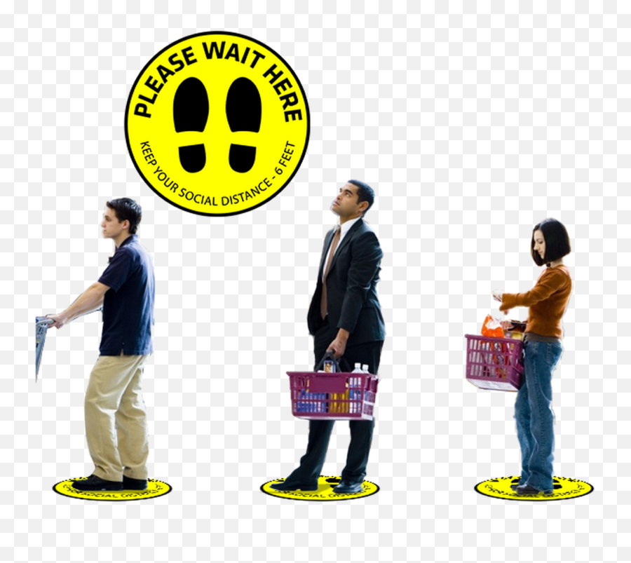 Social Distance Floor Decals - 12 Pack Decal Emoji,Emoticon Stake Signs