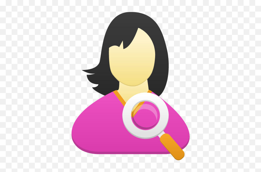 Female User Search Icon - Blank Profile Emoji,Magnifier Girl Emoji