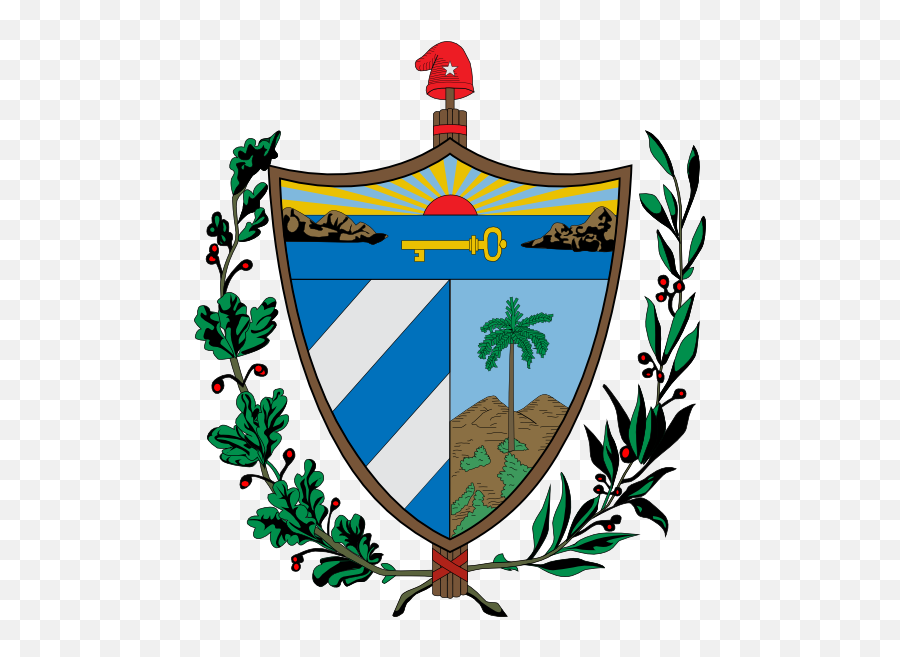 Escudo De Cuba Clipart - Cuba Coat Of Arms Emoji,Fidel Castro Emoticon