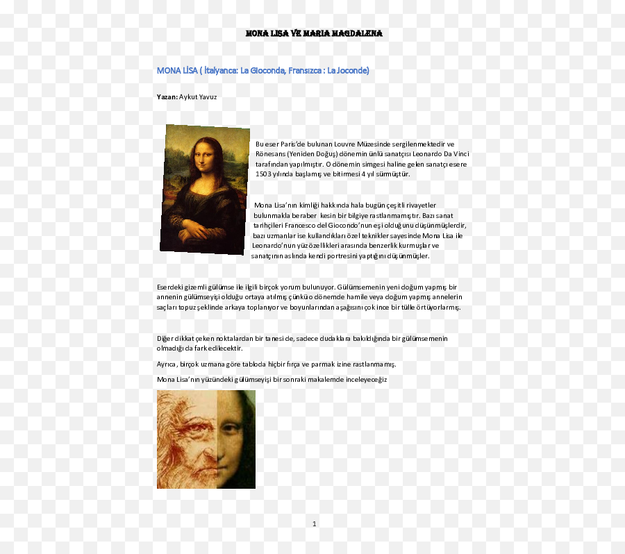 The Da Vinci Code Research Papers - Mona Lisa Emoji,Realistic Emotion In The Mona Lisa