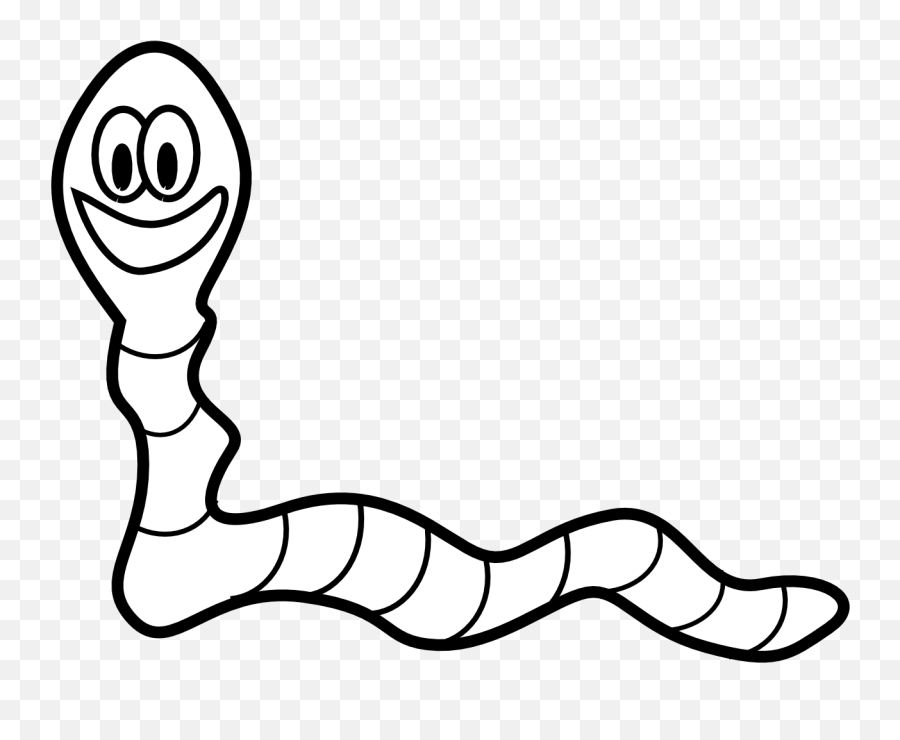 Worm Smile Animal Earth Rain - Worm Clipart Black And White Png Emoji,Fun2draw Emoji