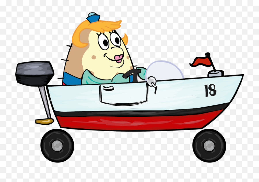 Mad Clipart Spongebob - Ms Puff In A Boat Emoji,Emoticons Wakeboarding Transparent