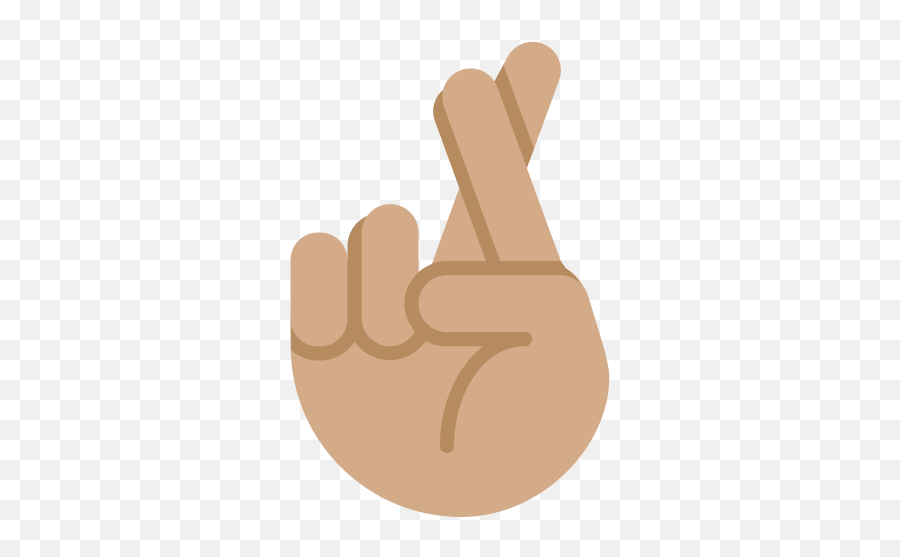 Crossed Fingers Medium Skin Tone Emoji - Cross Your Fingers Idiom Drawing,Emoji Do Dedo Gigante