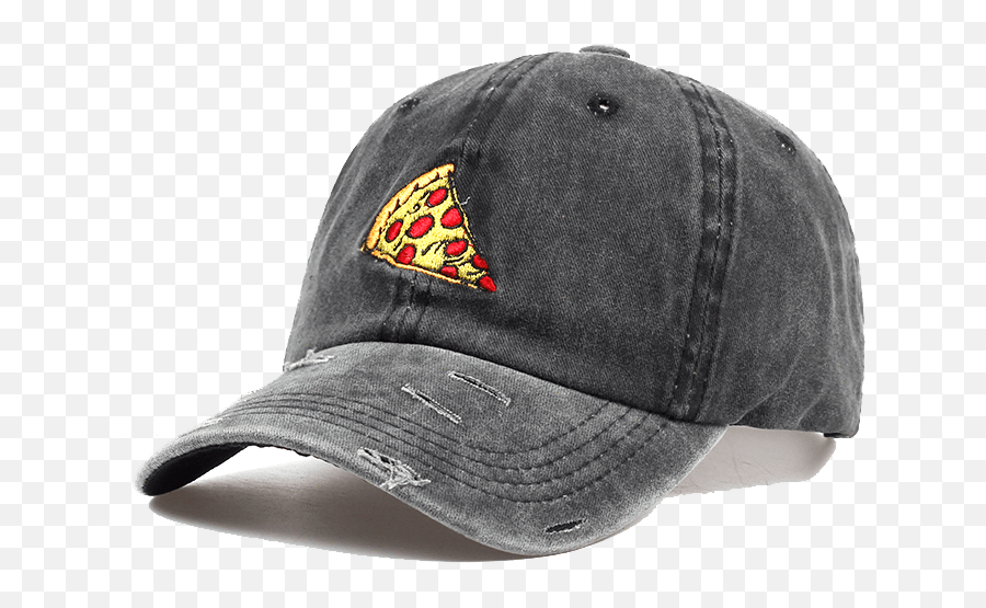 Pizza Cap - Pizza Distressed Hat Emoji,No Cap Emoji
