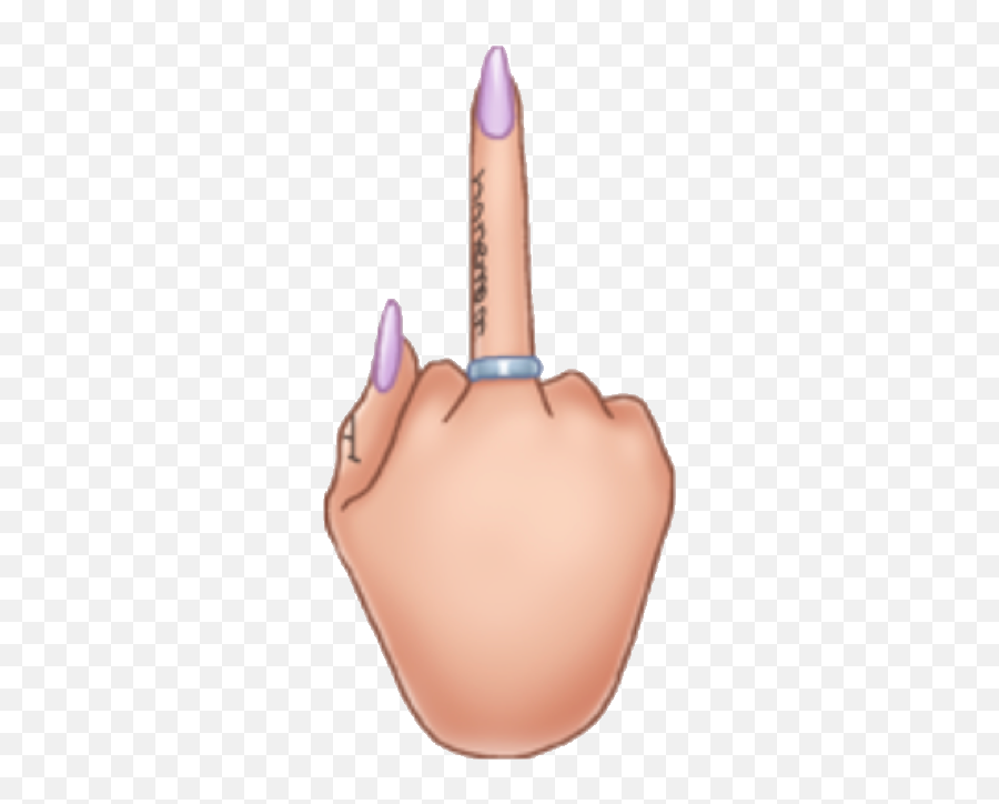 Emoji Finger Fuckoff Sticker By Nessa Coronado - Nail Polish,Bae Emoji