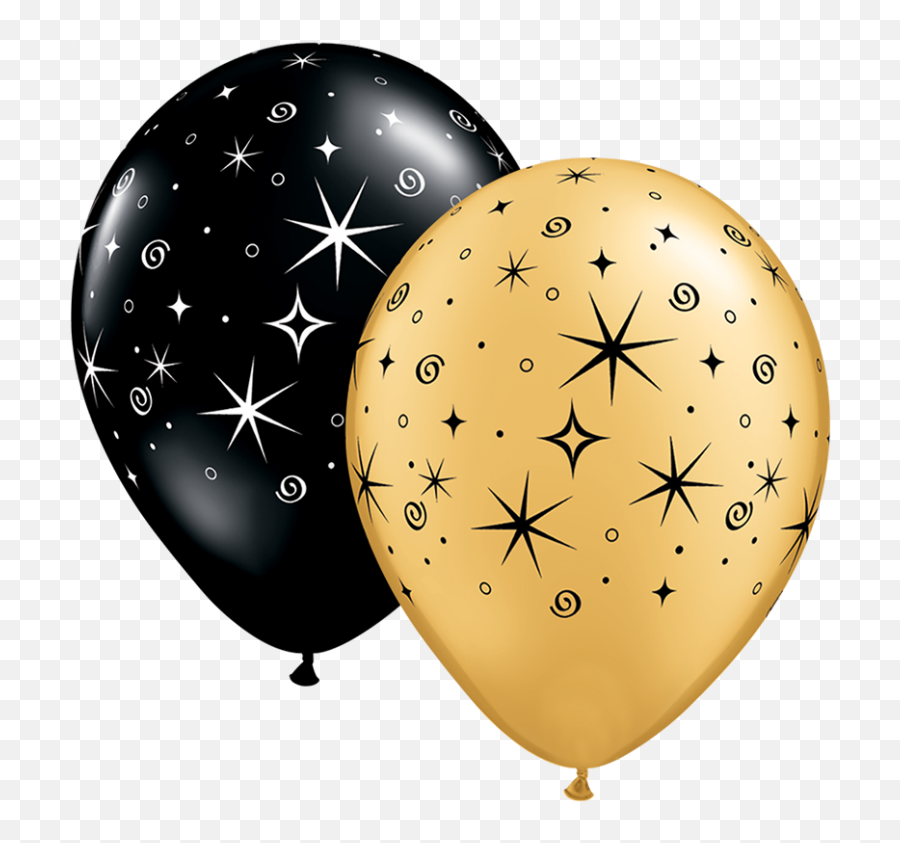 11 Balloon - Transparent Black And Gold Balloons Png Emoji,Sparkle Emoji Balloons