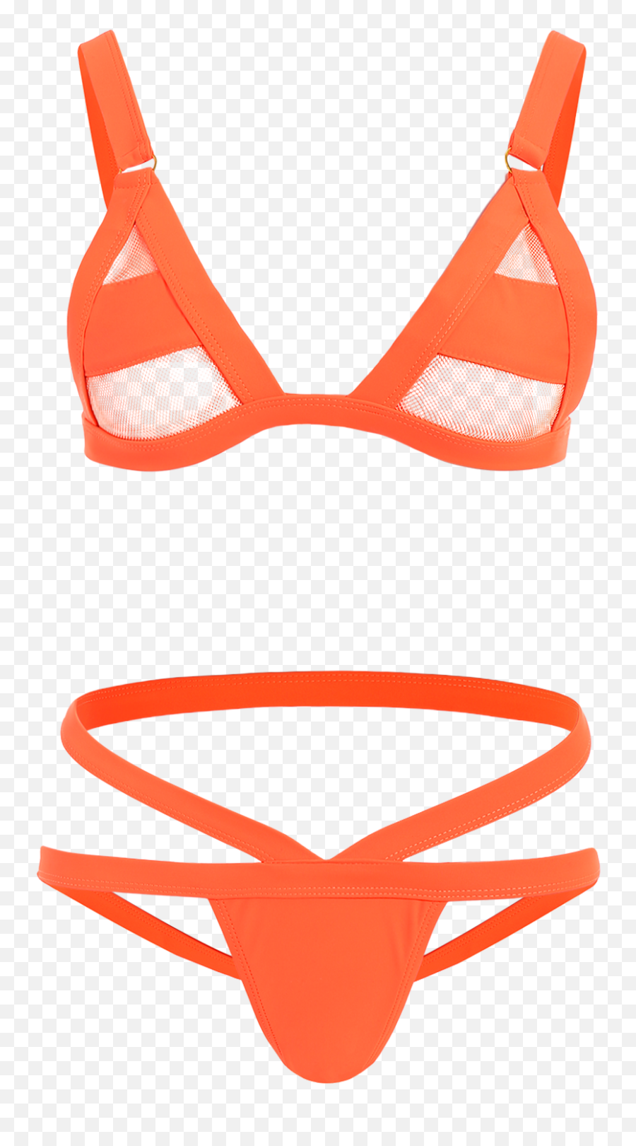 Banded Unlined Thong Bathing Transparent Background - Orange Lingerie Png Emoji,Thong Emoji