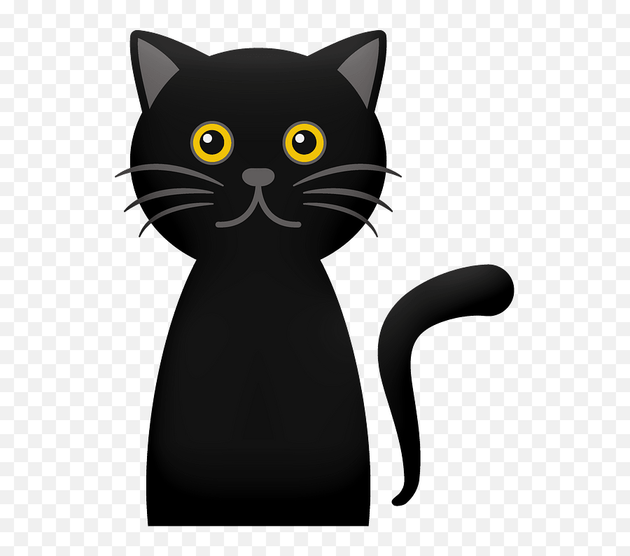 Cartoon Black Cat Clipart Free Download Transparent Png - Black Cat Emoji,Emojis Of Halloween Cats