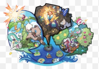 Download Hd Sun Moon Poké Pelago Artwork - Pokemon Sun And Emoji,Son Moon Emoticon