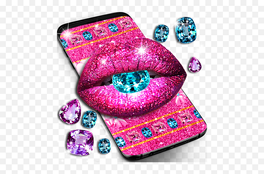 Glitter Lips And Diamonds Live Wallpaper - Apps On Google Play Emoji,Sexy Lips Emojis