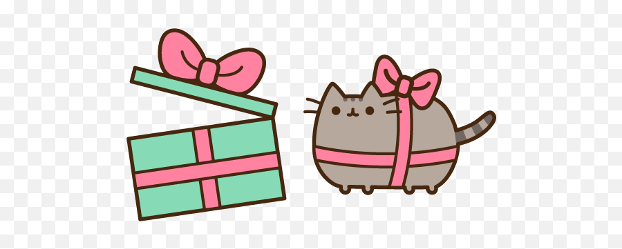 Pusheen Present And Gift Box Cursor - Pusheen Cat With A Present Emoji,Pusheen Emotions