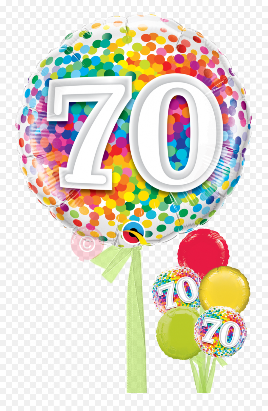 Num 70 Rainbow Confetti Balloons - 50 Balloon Emoji,Emoji Balloons At Party City