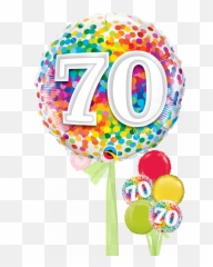 Num 70 Rainbow Confetti Balloons - 50 Balloon Emoji,Emoji Balloons At Party City