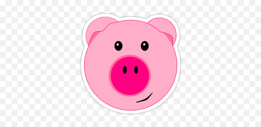 Cute Pink Pig Stickers - Cute Pig Face Cartoon Emoji,Pig Nose Emoji