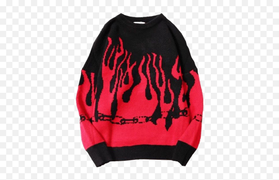 Discover Trending Sweater Stickers Picsart - Knitted Flame Jumper Red Emoji,Emoji Sweater Cheap