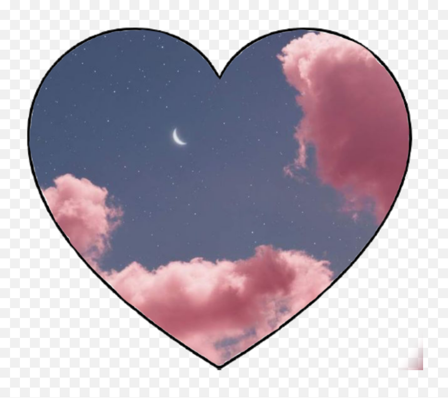 Hearts Sticker Challenge On Picsart - Sky Iphone Wallpaper Pink Emoji,Crescent Moon Calendar Emoji