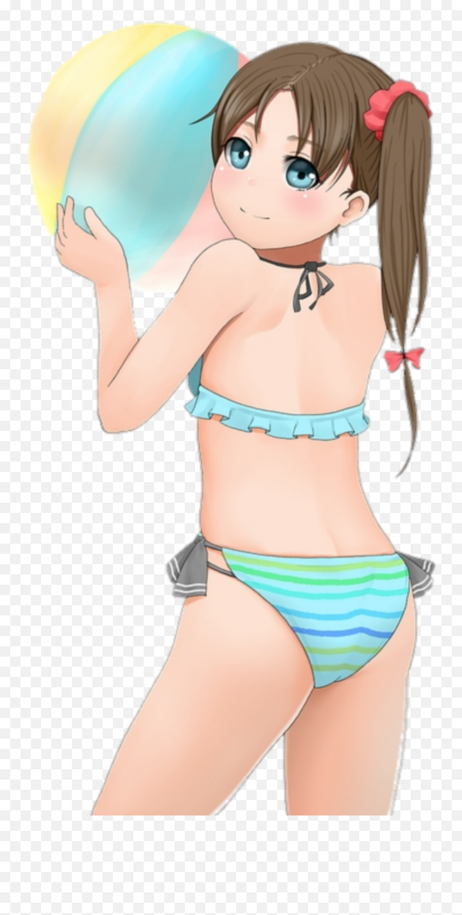 Anime Girl Bikini Sticker - Beach Ball Anime Girls Emoji,Girl Monkey Bikini Emoji