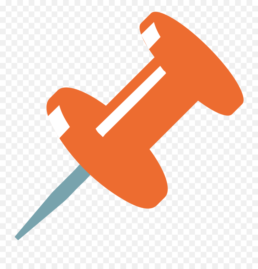 Transparent Background Orange Push Pin - Pin Emoji For Discord,Emoji Bulletin Board