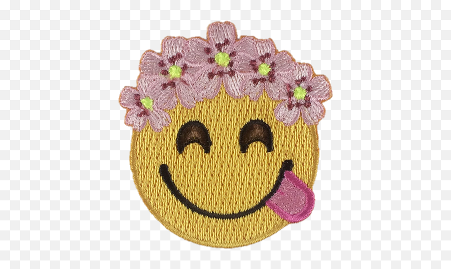 Cute Patches Embroidered Patches - Happy Emoji,Emoji Embroidery Designs